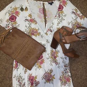Torrid White Floral Skater Dress
